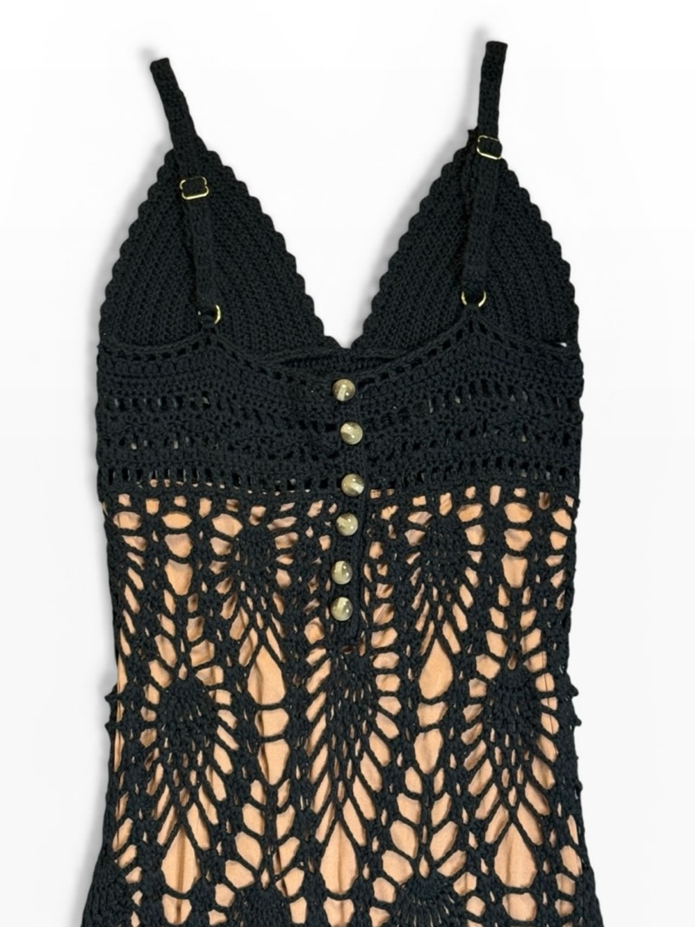 JLUXLABEL GREAT ESCAPE CROCHET MAXI DRESS LINED BODYCON BOHO GLAM **NWOT** - Picture 13 of 16